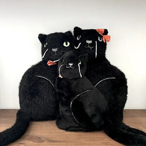 Halloween Black Cat Family Plush Pillow Set of 3